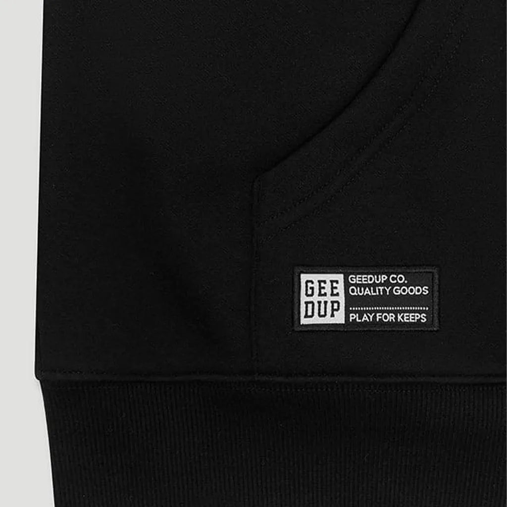 Geedup Team Logo Hoodie Black Grey Monochrome - LUXSUPPLY