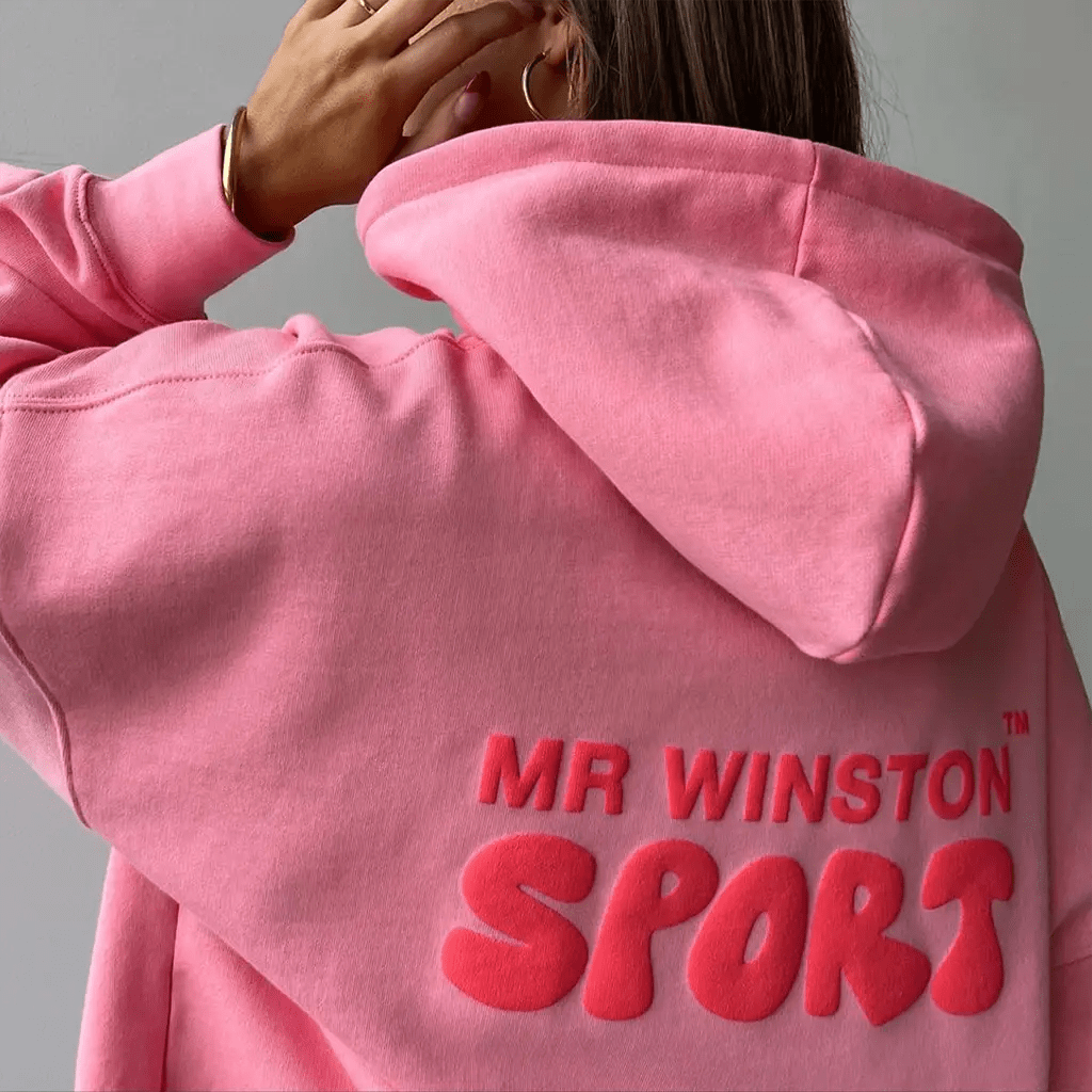 Mr Winston Puff Hoodie Vintage Pink - -LUXSUPPLY